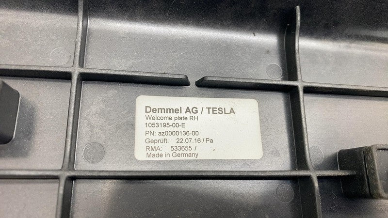 ⭕ 16-20 Tesla Model X Front Right Door Sill Step Welcome Plate Trim 10