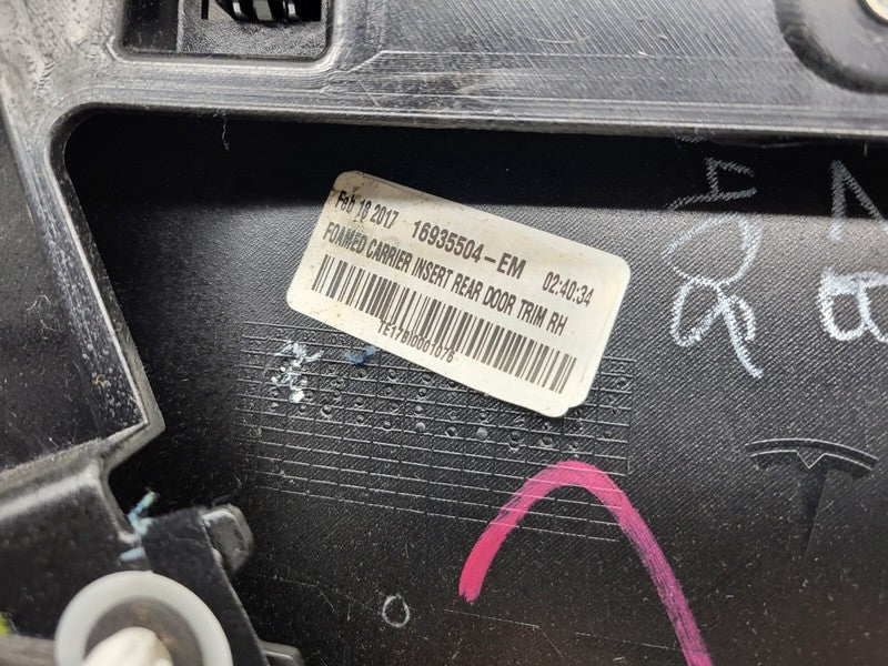 1008105 22 L ⭕ 12-15 Tesla Model S Rear Side Interior Door Panel Trim Card Right 1008105-22-L