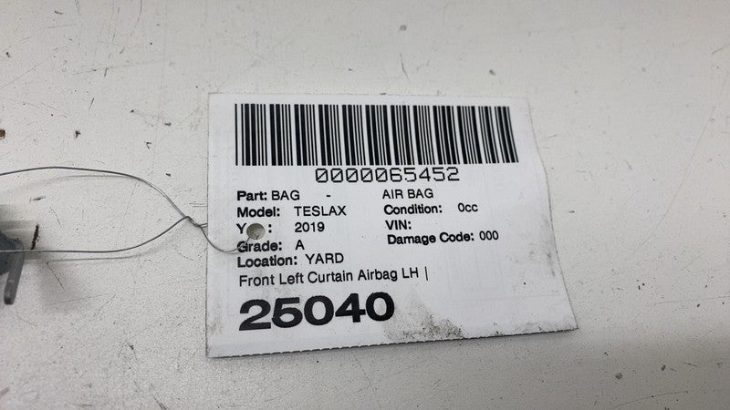⭕ 16-25 Tesla Model X Front Driver 1st Row Roof Curtain Airbag Left 10