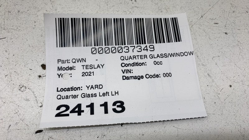 ⭕ 20-24 Model Y MY Rear Driver Side Quarter QTR Window Glass Left 1495
