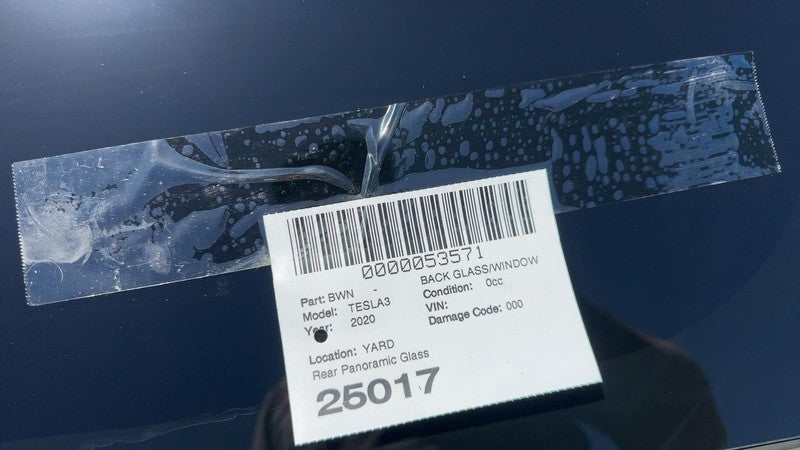 ⭕ 17-20 Tesla Model 3 M3 Rear Trunk Panoramic Backlite Glass 1472925-0