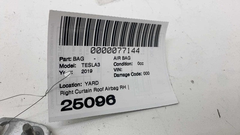 ⭕2017-2023 Tesla Model 3 Passenger Roof Curtain Airbag Module Right 10