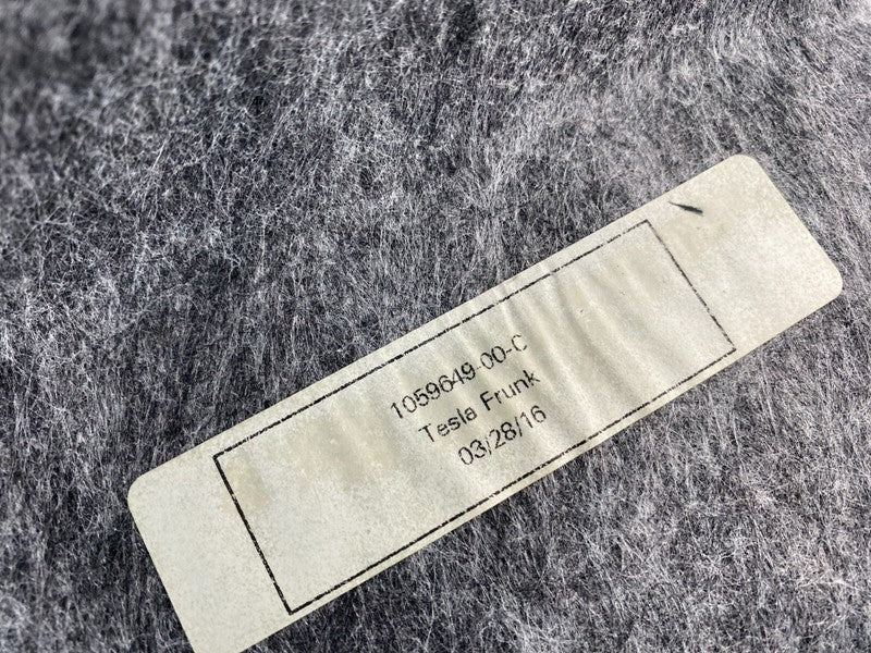 105964900C ⭕ 16-20 Model S Front Frunk Carpet Luggage Storage Well Compartment 1059649-00-C