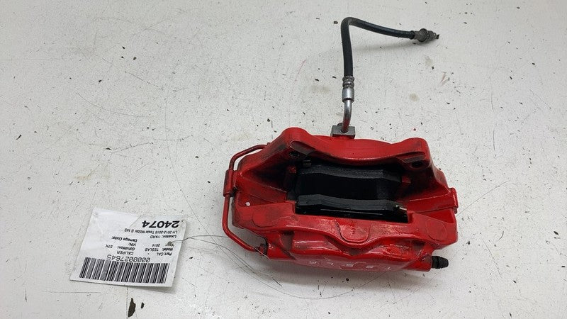 ⭕ 2012-2015 Tesla Model S Rear Driver Side Caliper Red w/ Brake Hose L