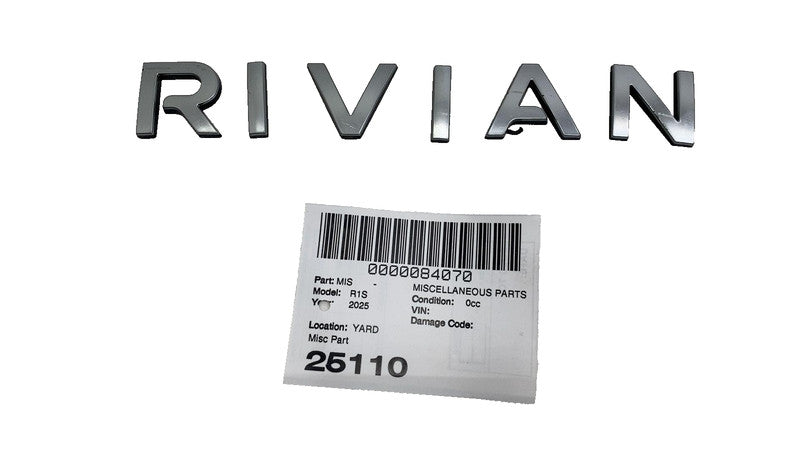 ⭕ 2025 Rivian R1S Tailgate Nameplate Emblem Trim Badges Applique Letters
