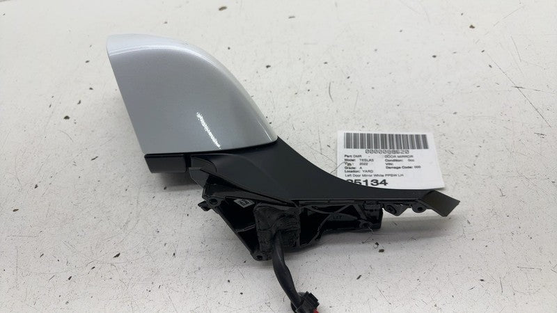 ⭕ 21-26 Model 3 Left Exterior Rear View Door Mirror LH White PPSW 1592