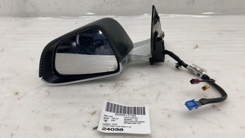 2017-2020 Tesla Model 3 Driver Side Exterior Rear View Door Mirror Left (WRAP)