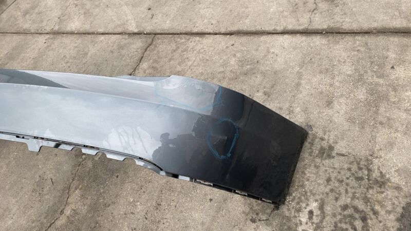 2012-2015 Tesla Model S MS Rear Bumper Cover w/o Park Sensor Gray PMTG Assembly