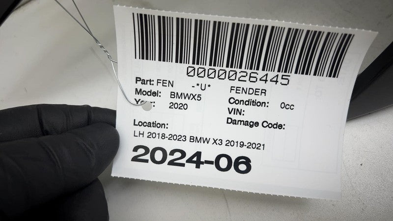 ⭕ 2018-2023 BMW X3 X4 Front Driver Side Fender Shell Panel Black Left Assembly