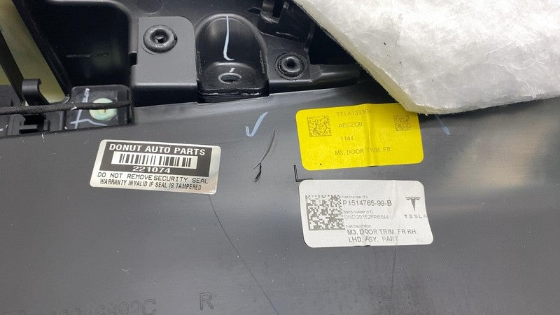 1514765-99-B ⭕ 2021-2023 Tesla Model 3 Front Right Interior Door Panel Trim Card 1514765-99-B
