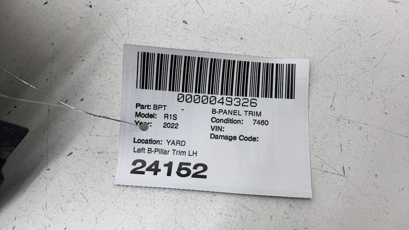 PT00427866 2022-2024 Rivian R1T R1S Driver Side B-Pillar Upper Trim Cover Panel Left Black