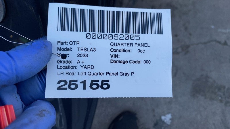 ⭕ 2021-2023 Tesla Model 3 Rear Left Quarter Panel Structural Frame Cut
