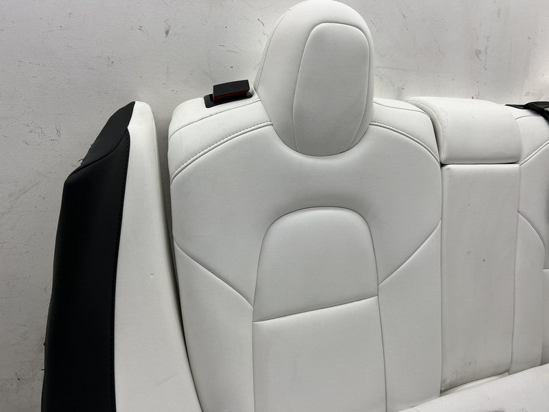 ⭕ 2017-2023 Tesla Model 3 Rear 2nd Row White Leather Seat Upper + Lowe