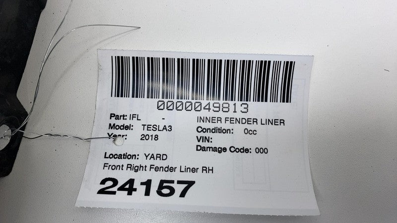 108158200D ⭕ 18-23 Tesla Model 3 Front Right Wheel Fender Liner Splash Shield 1081582-00-D