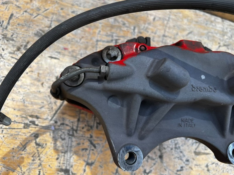 ⭕ 2012-2020 Tesla Model S Front Driver Side Caliper Red w/ Brake Hose 