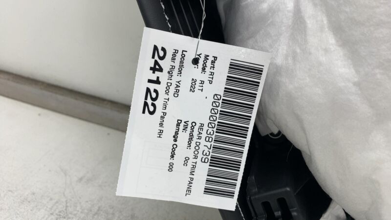 PT00001252 ⭕ 2022-2024 Rivian R1T R1S Rear Side Door Panel Trim Card Cover Right PT00001252