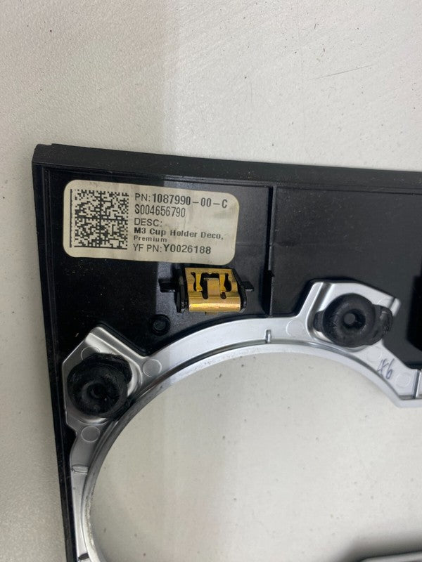 ⭕ 17-23 Tesla Model 3 M3 Center Console Cup Holder Bezel Trim Cover 10