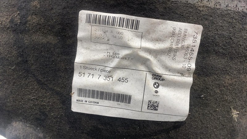 7351455-09 2017-2023 BMW 530e Rear Driver Side Inner Wheel Fender Liner Splash Shield Left