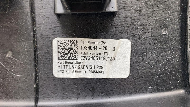 173404420D 2024-2025 Tesla Model 3 M3 Rear Trunk Garnish Trim Panel Assembly 1734044-20-D