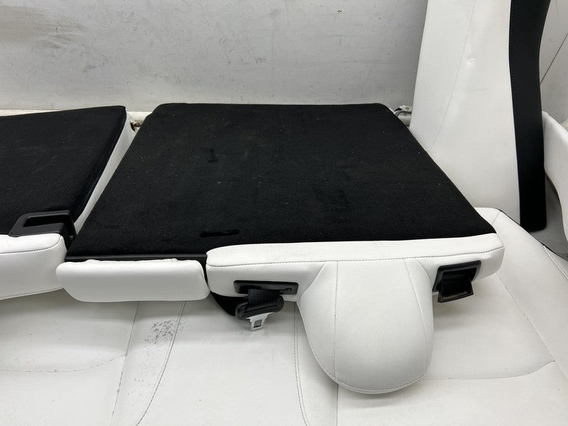 ⭕ 2017-2023 Tesla Model 3 Rear 2nd Row White Leather Seat Upper + Lowe
