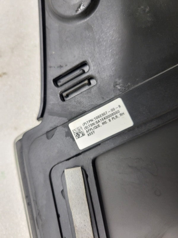 109230700B ⭕ 16-20 Model S Passenger B-Pillar Glass Applique w/ Camera Right 1092307-00-B