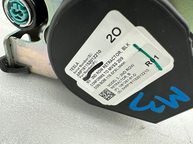 108128101D ⭕ 17-23 Tesla Model 3 Rear Left or Right 2nd Row Seatbelt Retractor 1081281-91-D