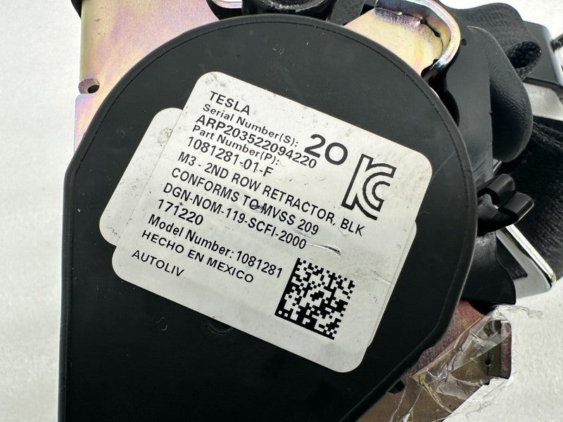 1081281 01 F ⭕ 17-23 Tesla Model 3 Rear Left or Right 2nd Row Seatbelt Retractor 1081281-01-F