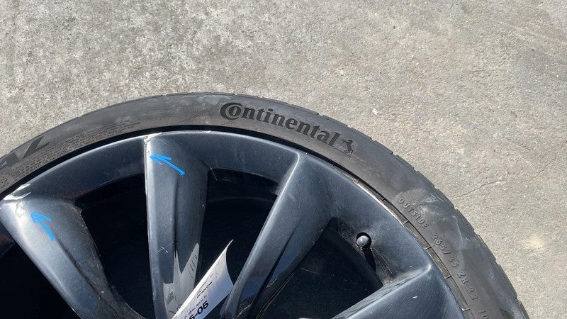 ⭕ 16-20 Tesla Model X Wheel Rim 22x9J + 33mm w/ Continental Tire 265/3