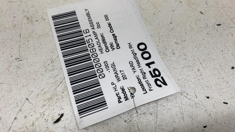 ⭕2007-2017 Jeep Wrangler Front Passenger Side Headlight Head Lamp Right Assembly