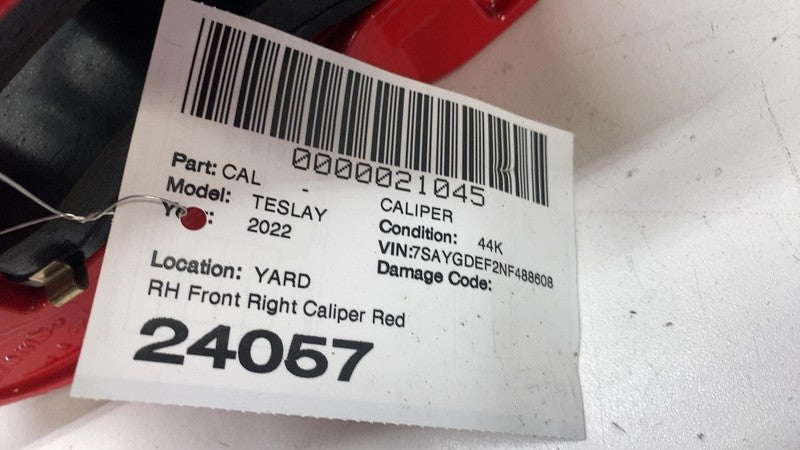 ⭕2020-2024 Tesla Model Y Front Right Caliper Red w/ Brake Hose Line 11