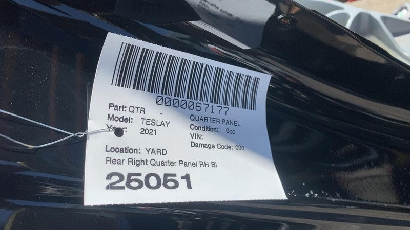 ⭕20-24 Tesla Model Y MY Rear Right Quarter Panel Structural Cutout RH Black PBSB