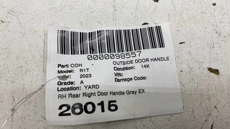 ⭕ 2022-2024 Rivian R1T Rear Right Exterior Door Handle Gray EXP005 PT0