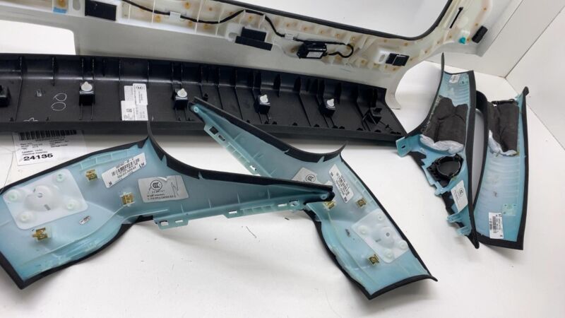 1039464-02-C 2016-2020 Tesla Model S SET of Ceiling Headliner Sunvisor Upper A + B + C-Pillar