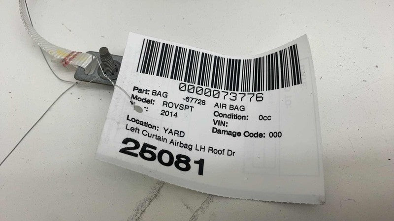 ⭕ 2014-2022 Range Rover Sport Driver Side Roof Curtain Airbag Left DK6