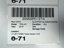 ⭕ 2017-2020 Tesla Model 3 Rear Corner Window Quarter Glass Left LH 1098757-00-F
