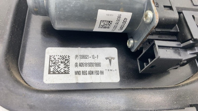 109662110F ⭕ 2017-2023 Tesla Model 3 Front Right Door Window Regulator & Motor 1096621-10-F