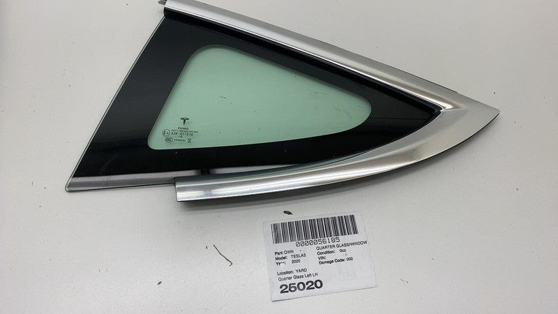 1514978 00 2017-2020 Tesla Model 3 M3 Rear Driver Side Corner Window Quarter Glass Left LH