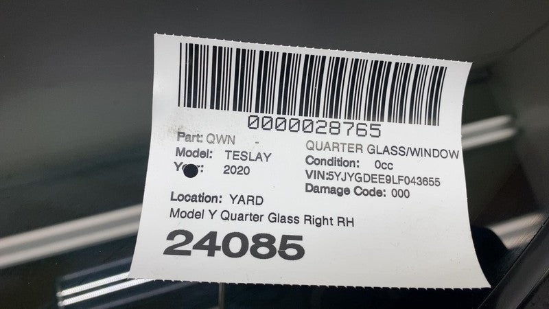 ⭕ 2020-2023 Tesla Model Y MY Rear Driver Side Quarter QTR Window Glass