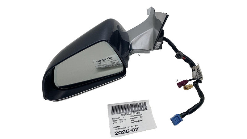 ⭕ 17-20 Tesla Model 3 Left Exterior Rear View Door Mirror Gray PMNG 11