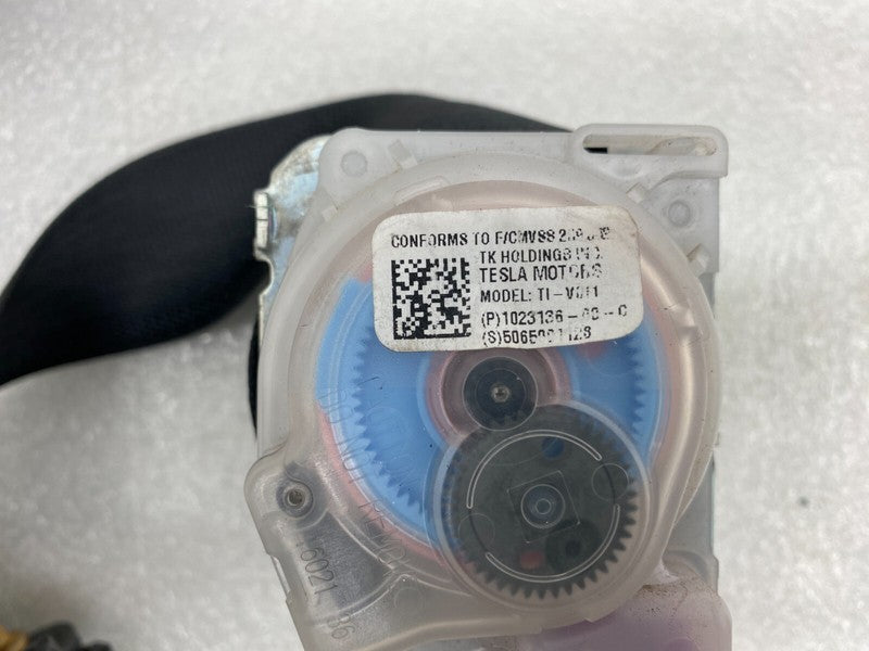 102313600C ⭕12-15 Model S Rear Left Seat Belt & Retractor w/ Mid C-Pillar Trim 1023136-00-C