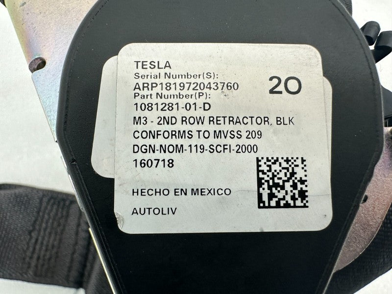 108128101D ⭕ 17-23 Tesla Model 3 Rear Left or Right 2nd Row Seatbelt Retractor 1081281-01-D