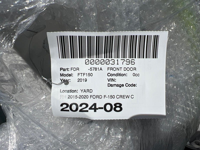 ⭕ 2015-2020 Ford F-150 Crew Cab Front Right Door Shell Panel Lead Foot White OEM