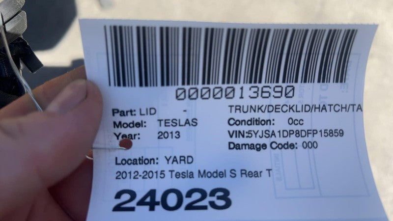 ⭕ 2012-2015 Tesla Model S Rear Tailgate Hatch Panel & Liftgate Glass B