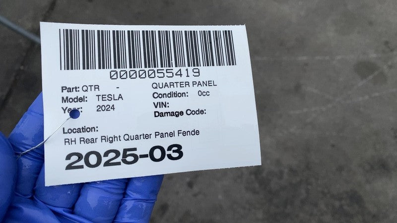 1928317-00-A ⭕ 24-25 Cybertruck Rear Passenger Right Quarter Panel Fender Sail 1928317-00-A