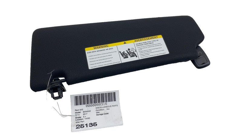 ⭕ 2017-2020 BMW 540i Front Right Side Windshield Sunvisor Black Sun Visor RH OEM