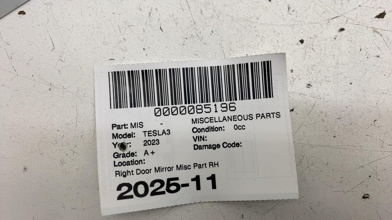 ⭕ 2017-2025 Model 3 Passenger Side Door Mirror Cover Skull Cap Right W