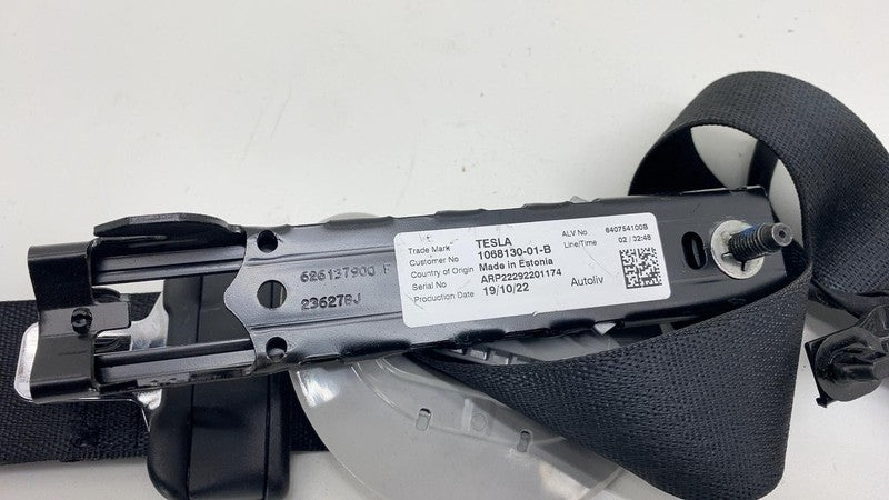 108127901H 2017-2023 Tesla Model 3 Front Passenger Side 1st Row Seat Belt & Retractor Right