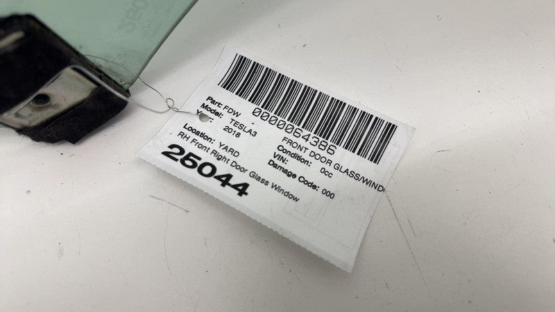 ⭕ 17-20 Tesla Model 3 Front Passenger Side Door Window Glass Right (Si