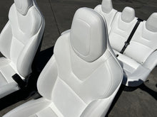 ⭕ 18-20 Tesla Model S Left & Right Front Bucket Seat + Rear 2nd Row Seat White