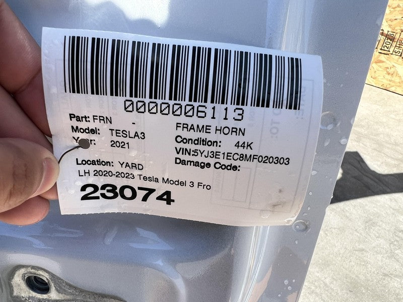 2021-2023 Tesla Model 3 Front Left Quarter Panel Cut Out Frame Lh